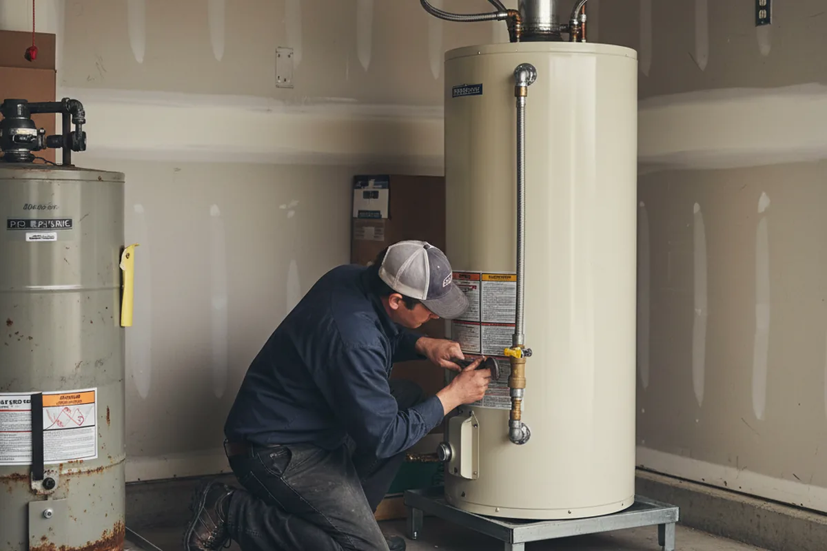Water heater and shutoff valve replacement in Mantua